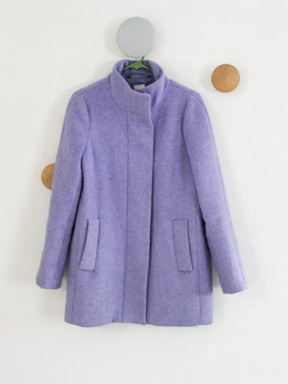 J. Crew Factory Cocoon Lavender Pea Coat Size 6 - GUC - Picture 2 of 11